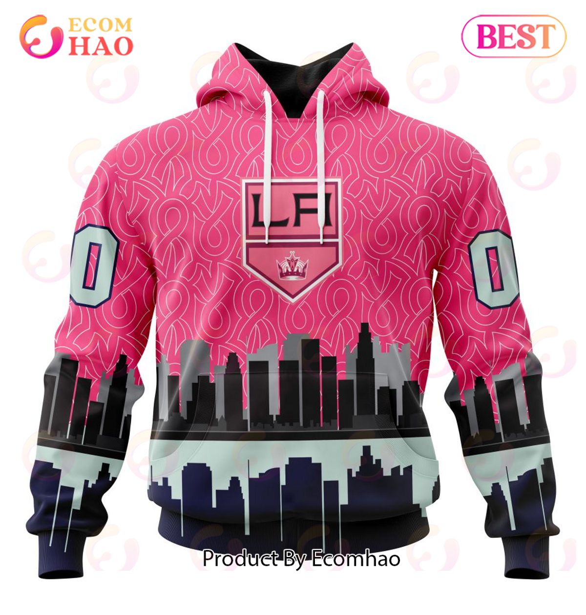 NHL Los Angeles Kings Specialized Unisex Kits Hockey Fights Against Cancer 3D Hoodie