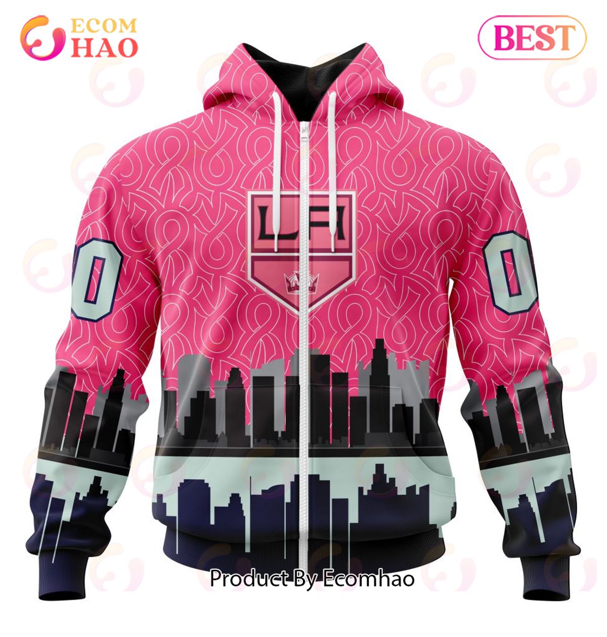 NHL Los Angeles Kings Specialized Unisex Kits Hockey Fights Against Cancer 3D Hoodie