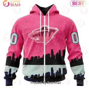 NHL Minnesota Wild Specialized Unisex Kits Hockey Fights Against Cancer 3D Hoodie