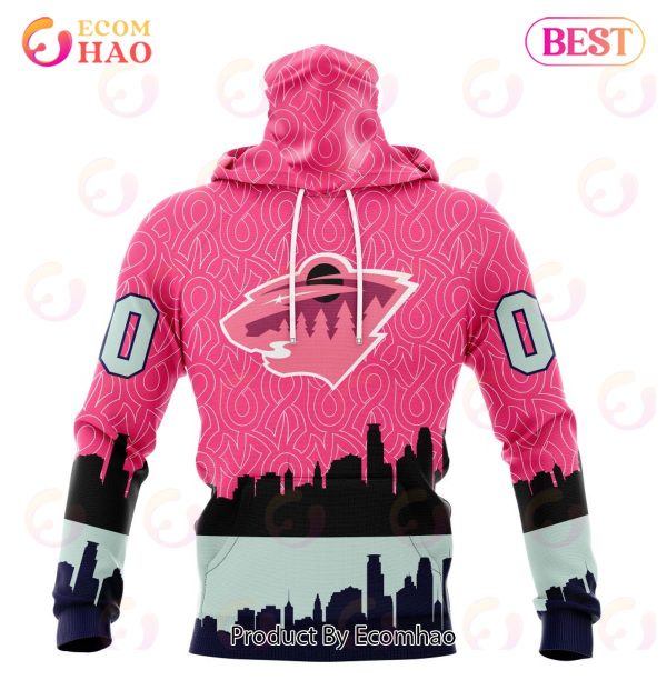NHL Minnesota Wild Specialized Unisex Kits Hockey Fights Against Cancer 3D Hoodie