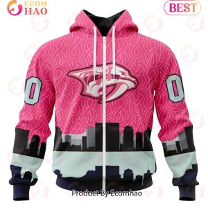 NHL Nashville Predators Specialized Unisex Kits Hockey Fights Against Cancer 3D Hoodie