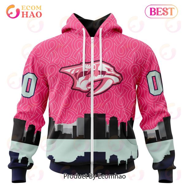 NHL Nashville Predators Specialized Unisex Kits Hockey Fights Against Cancer 3D Hoodie