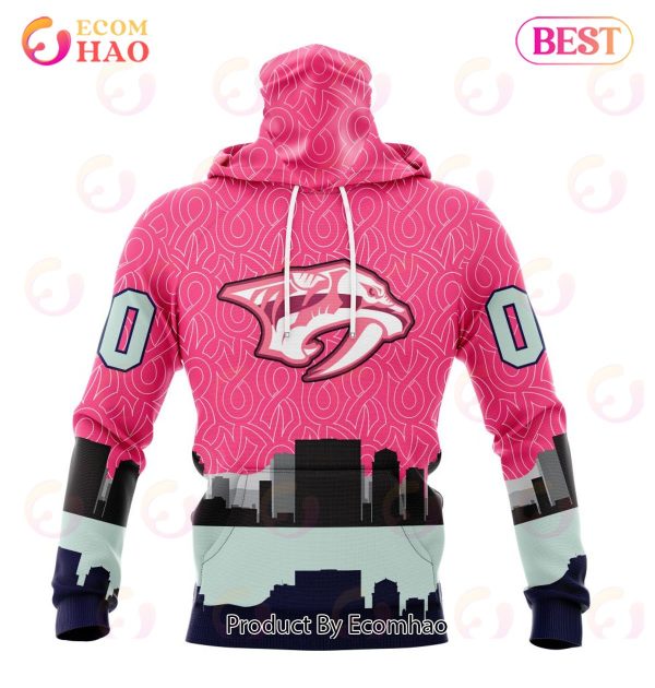 NHL Nashville Predators Specialized Unisex Kits Hockey Fights Against Cancer 3D Hoodie