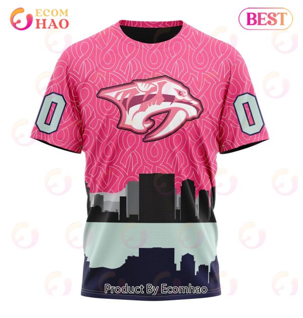 NHL Nashville Predators Specialized Unisex Kits Hockey Fights Against Cancer 3D Hoodie
