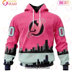 NHL New Jersey Devils Specialized Unisex Kits Hockey Fights Against Cancer 3D Hoodie