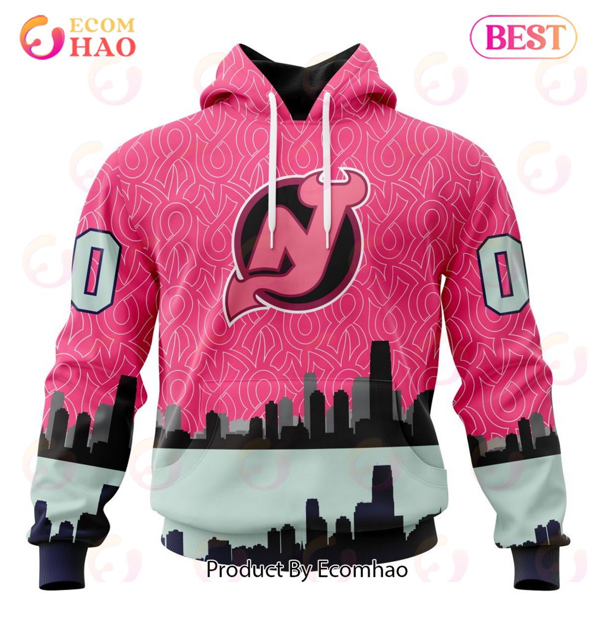 NHL New Jersey Devils Specialized Unisex Kits Hockey Fights Against Cancer 3D Hoodie