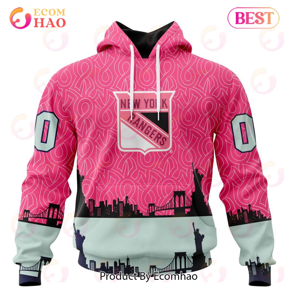 NHL New York Rangers Specialized Unisex Kits Hockey Fights Against Cancer 3D Hoodie