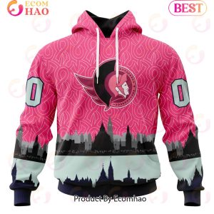 NHL Ottawa Senators Specialized Unisex Kits Hockey Fights Against Cancer 3D Hoodie