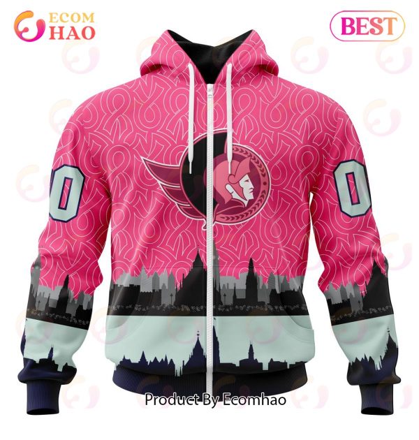 NHL Ottawa Senators Specialized Unisex Kits Hockey Fights Against Cancer 3D Hoodie