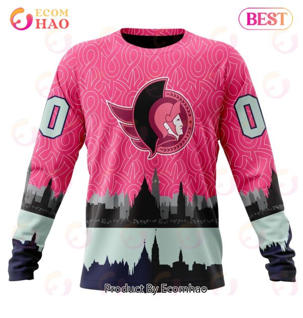 NHL Ottawa Senators Specialized Unisex Kits Hockey Fights Against Cancer 3D Hoodie