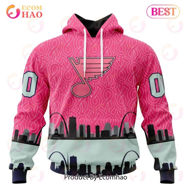 NHL St. Louis Blues Specialized Unisex Kits Hockey Fights Against Cancer 3D Hoodie