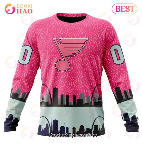 NHL St. Louis Blues Specialized Unisex Kits Hockey Fights Against Cancer 3D Hoodie