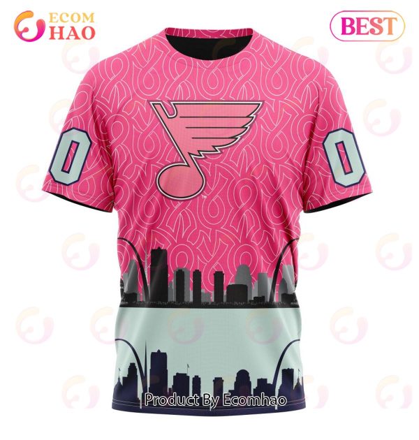 NHL St. Louis Blues Specialized Unisex Kits Hockey Fights Against Cancer 3D Hoodie