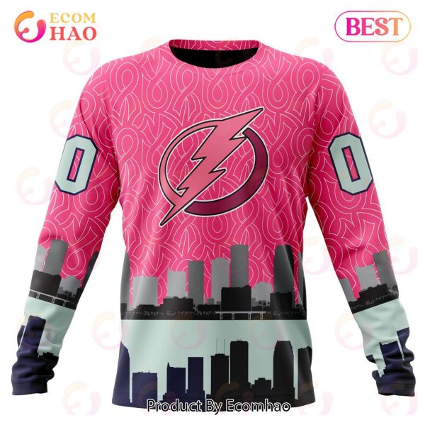 NHL Tampa Bay Lightning Specialized Unisex Kits Hockey Fights Against Cancer 3D Hoodie