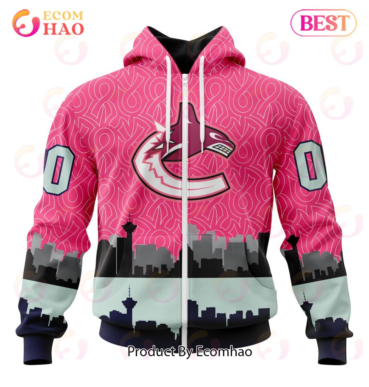 NHL Vancouver Canucks Specialized Unisex Kits Hockey Fights Against Cancer 3D Hoodie