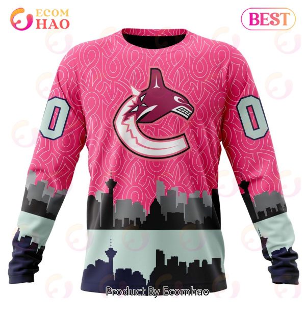 NHL Vancouver Canucks Specialized Unisex Kits Hockey Fights Against Cancer 3D Hoodie