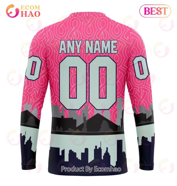 NHL Vegas Golden Knights Specialized Unisex Kits Hockey Fights Against Cancer 3D Hoodie