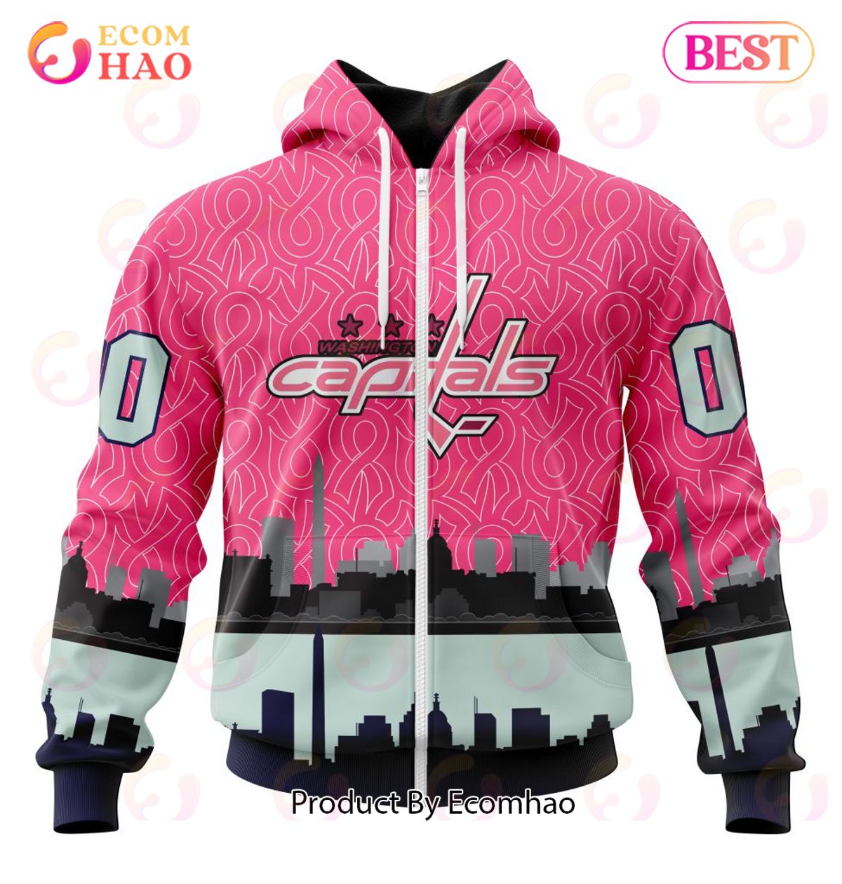 NHL Washington Capitals Specialized Unisex Kits Hockey Fights Against Cancer 3D Hoodie