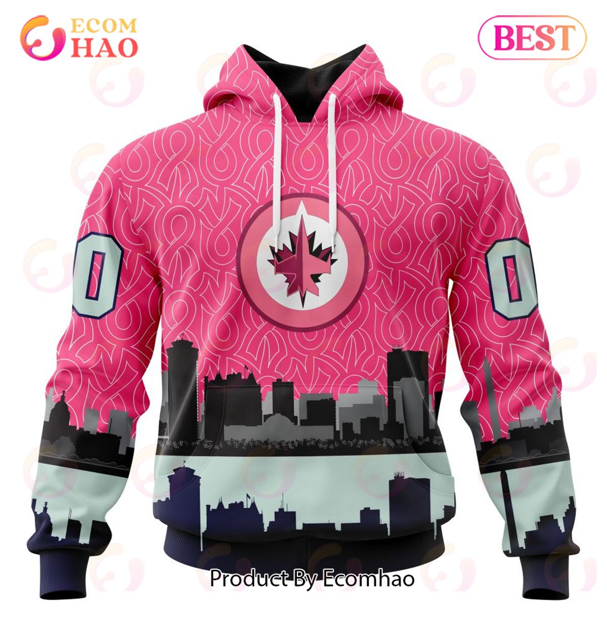 NHL Winnipeg Jets Specialized Unisex Kits Hockey Fights Against Cancer 3D Hoodie
