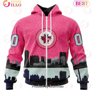 NHL Winnipeg Jets Specialized Unisex Kits Hockey Fights Against Cancer 3D Hoodie