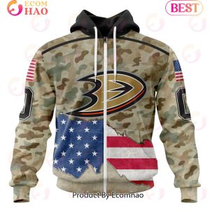 NHL Anaheim Ducks Specialized Kits For United State With Camo Color 3D Hoodie