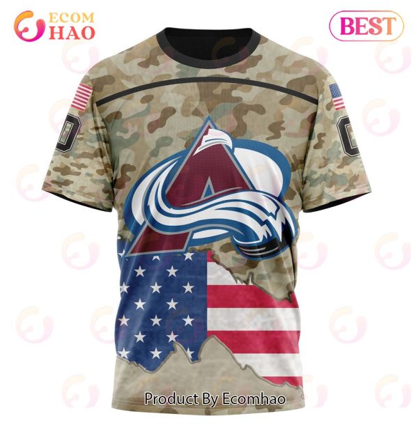 NHL Color 3D Hoodieado Avalanche Specialized Kits For United State With Camo Color 3D Hoodie