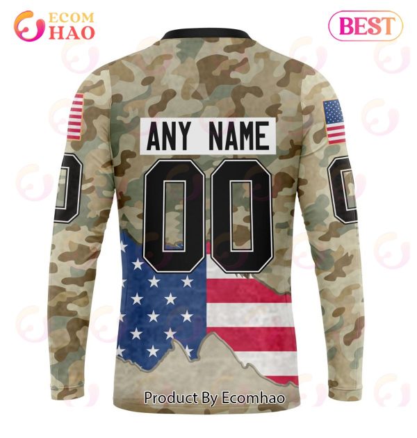 NHL Columbus Blue Jackets Specialized Kits For United State With Camo Color 3D Hoodie
