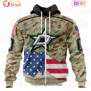 NHL Dallas Stars Specialized Kits For United State With Camo Color 3D Hoodie