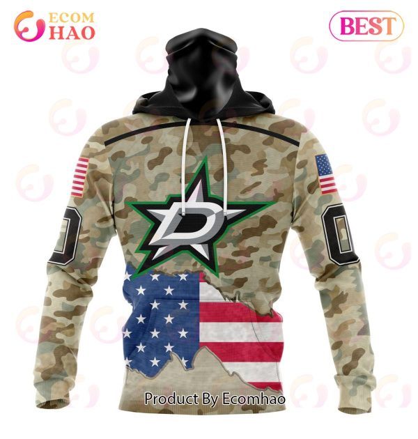 NHL Dallas Stars Specialized Kits For United State With Camo Color 3D Hoodie