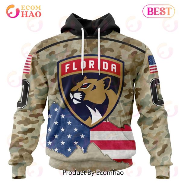 NHL Florida Panthers Specialized Kits For United State With Camo Color 3D Hoodie