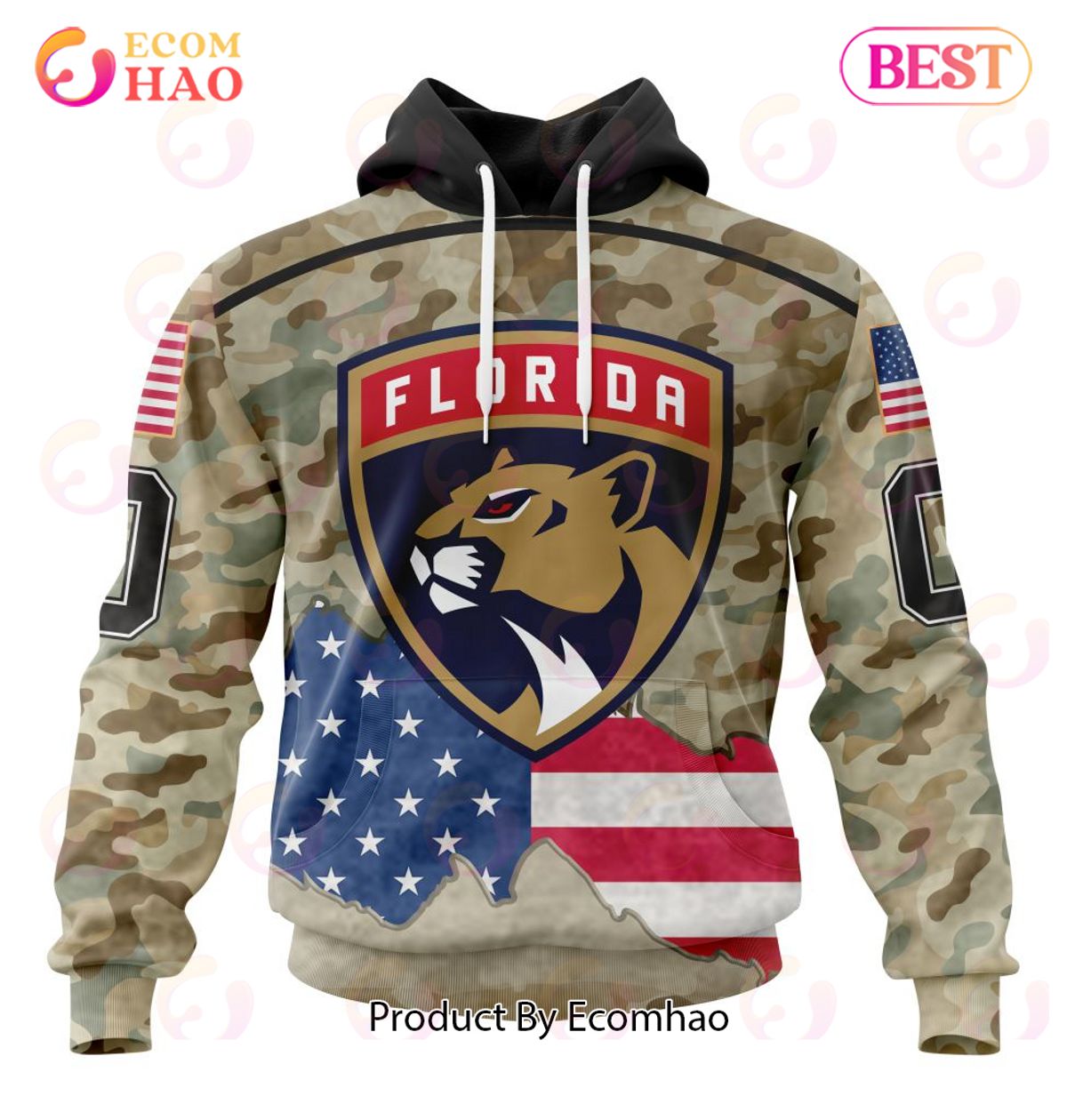 NHL Florida Panthers Specialized Kits For United State With Camo Color 3D Hoodie
