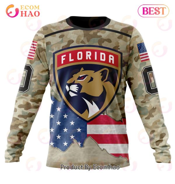 NHL Florida Panthers Specialized Kits For United State With Camo Color 3D Hoodie