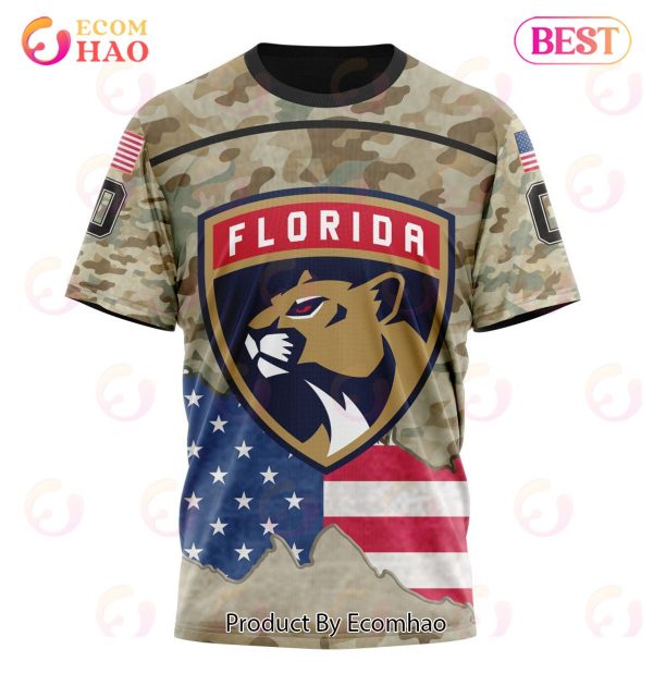NHL Florida Panthers Specialized Kits For United State With Camo Color 3D Hoodie