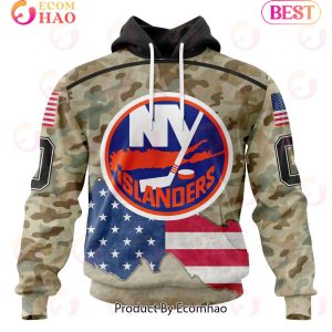 NHL New York Islanders Specialized Kits For United State With Camo Color 3D Hoodie