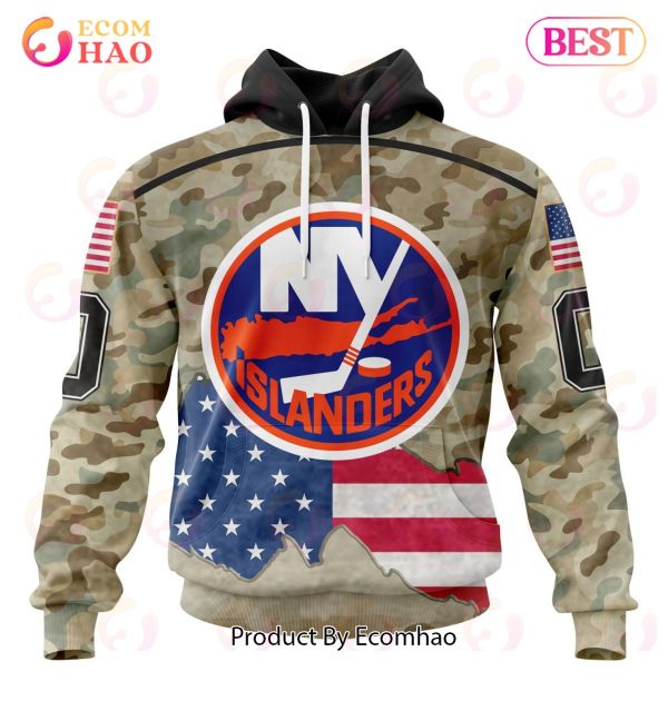 NHL New York Islanders Specialized Kits For United State With Camo Color 3D Hoodie