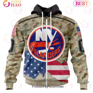 NHL New York Islanders Specialized Kits For United State With Camo Color 3D Hoodie