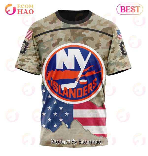 NHL New York Islanders Specialized Kits For United State With Camo Color 3D Hoodie