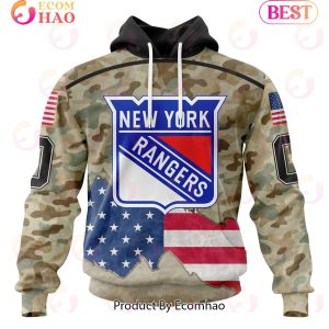 NHL New York Rangers Specialized Kits For United State With Camo Color 3D Hoodie