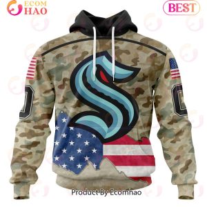 NHL Seattle Kraken Specialized Kits For United State With Camo Color 3D Hoodie