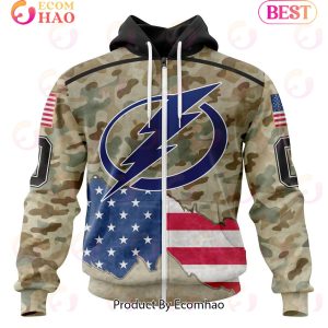 NHL Tampa Bay Lightning Specialized Kits For United State With Camo Color 3D Hoodie