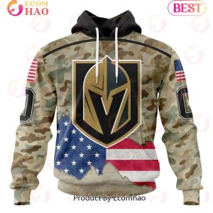 NHL Vegas Golden Knights Specialized Kits For United State With Camo Color 3D Hoodie