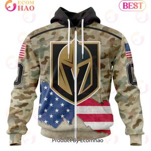 NHL Vegas Golden Knights Specialized Kits For United State With Camo Color 3D Hoodie