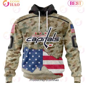 NHL Washington Capitals Specialized Kits For United State With Camo Color 3D Hoodie