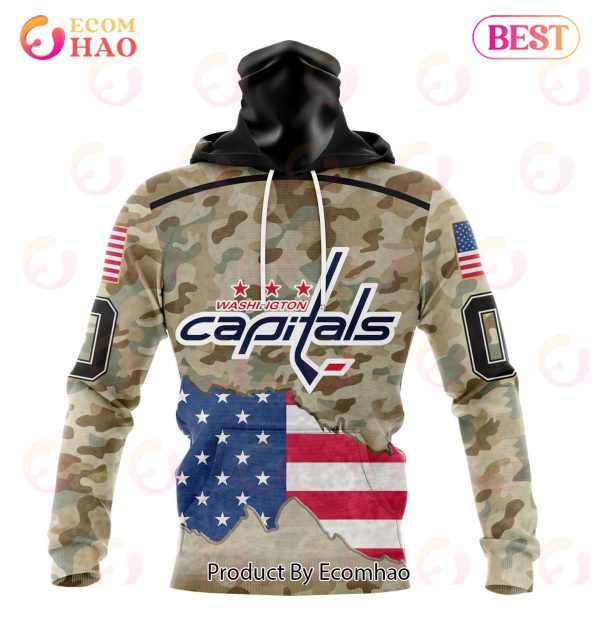 NHL Washington Capitals Specialized Kits For United State With Camo Color 3D Hoodie