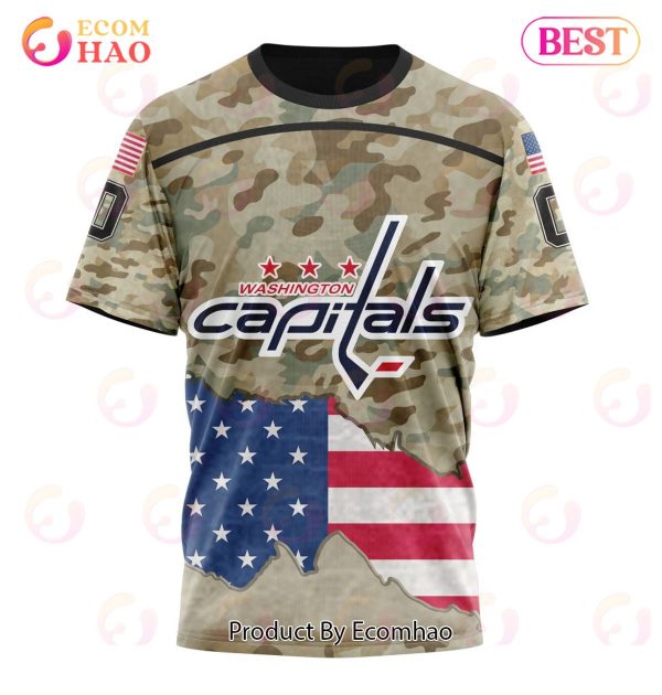 NHL Washington Capitals Specialized Kits For United State With Camo Color 3D Hoodie
