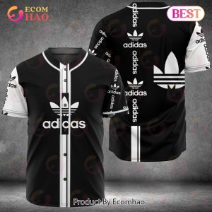 Adidas Black Color Mix White Logo Luxury Brand Jersey Limited Edition