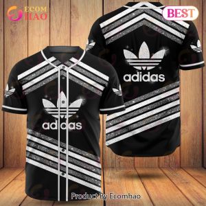 Adidas Black Mix Glitter Stripes Luxury Brand Jersey Limited Edition