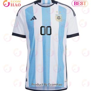 Argentina National Team Specialized Design 2022 23 Qatar World Cup White Home Personalized Jersey