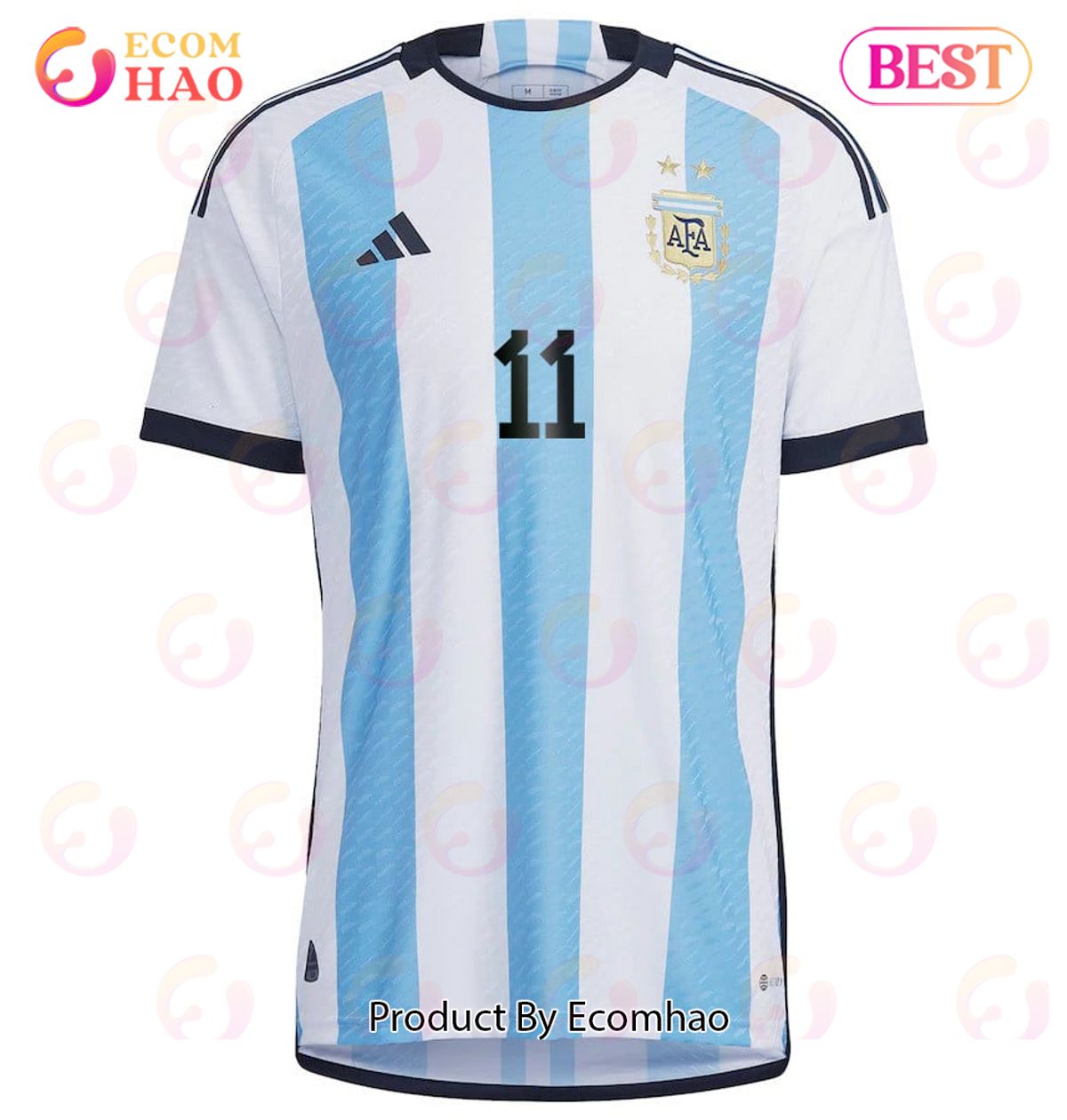 Argentina National Team 2022 23 Angel Di Maria #11 Home Men Jersey BlueWhite