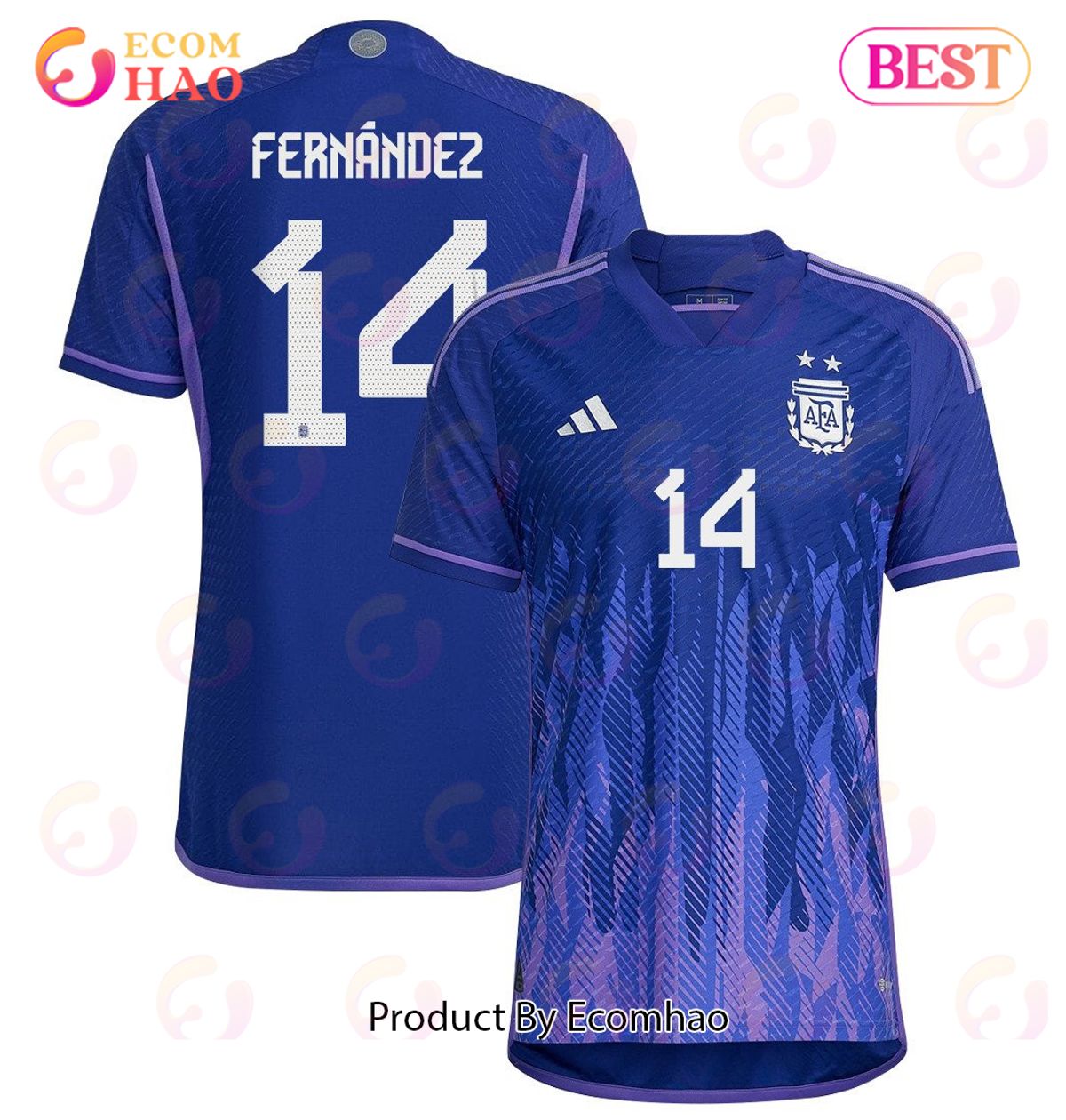 Argentina National Team 2022 23 Enzo Fernandez #14 Away Men Jersey Purple